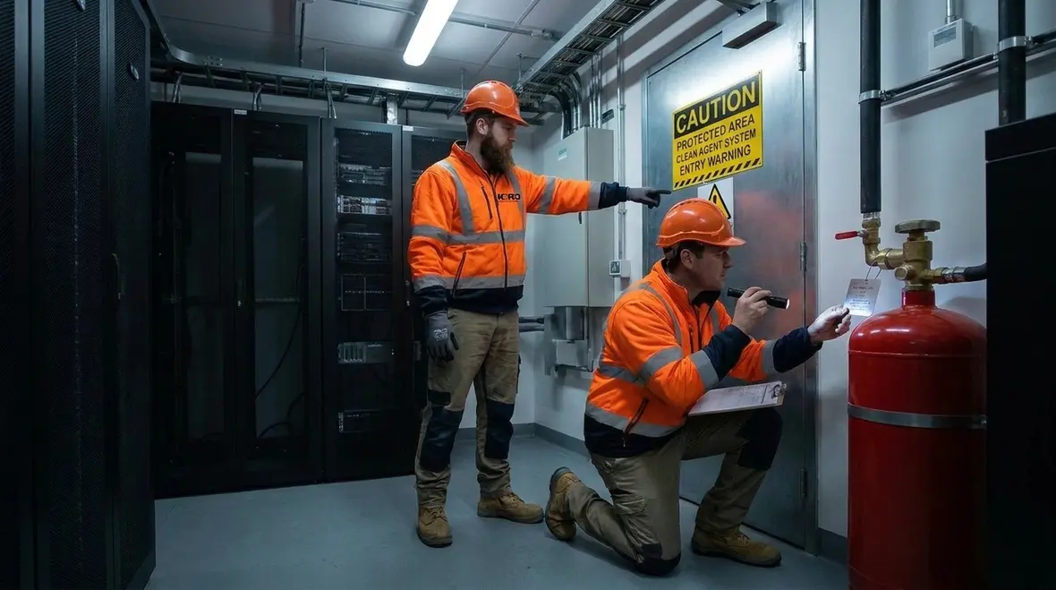 NFPA 2001 clean agent system equipment labeling and control identification
