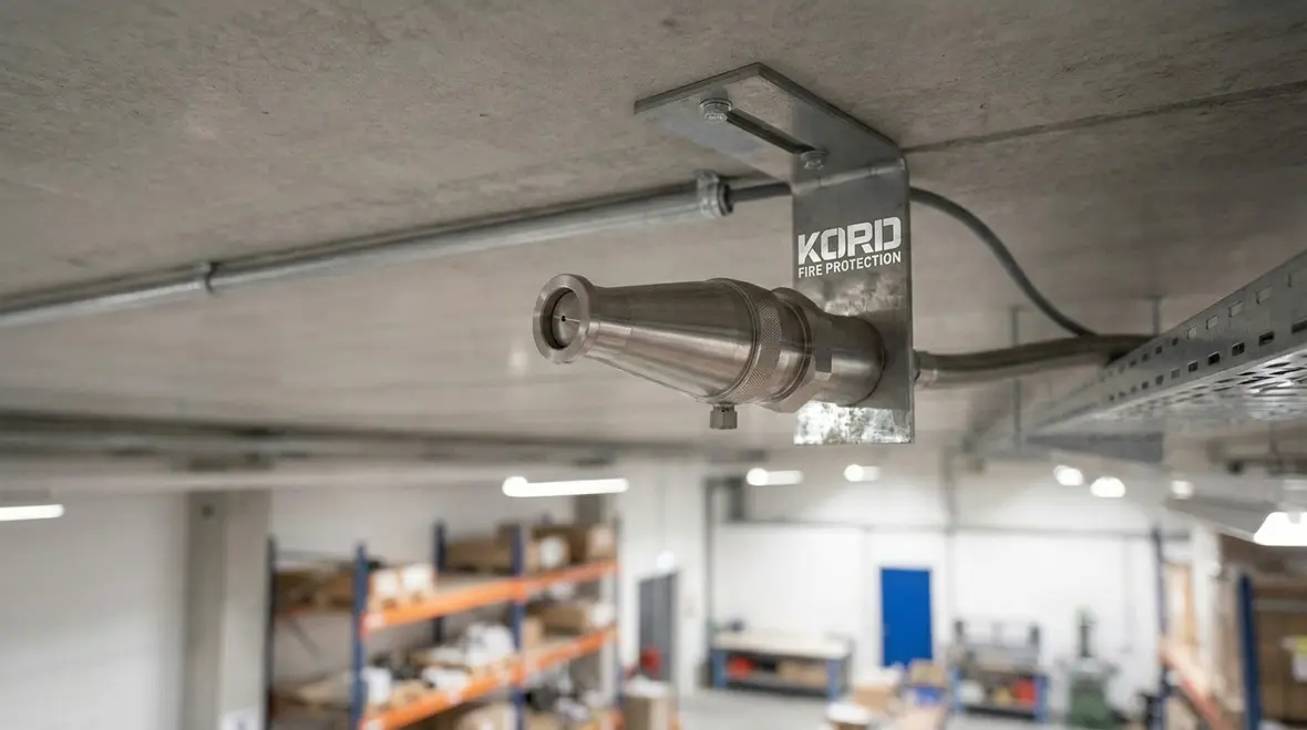 Clean agent nozzle placement layout in a protected room