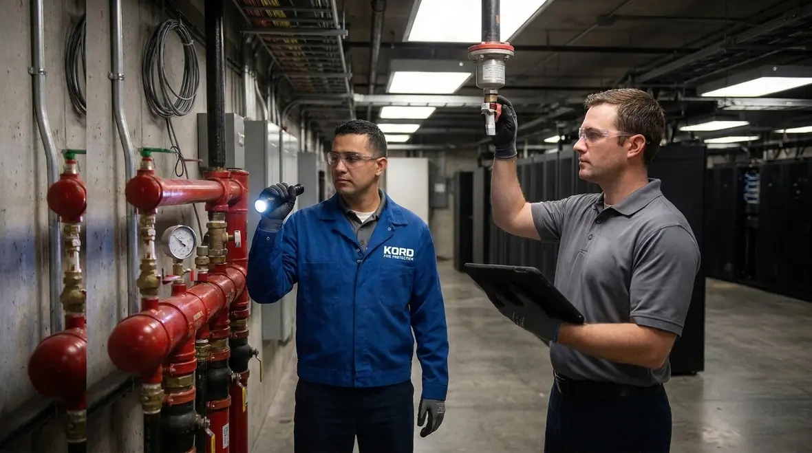 Clean agent discharge nozzle coverage in commercial protected space