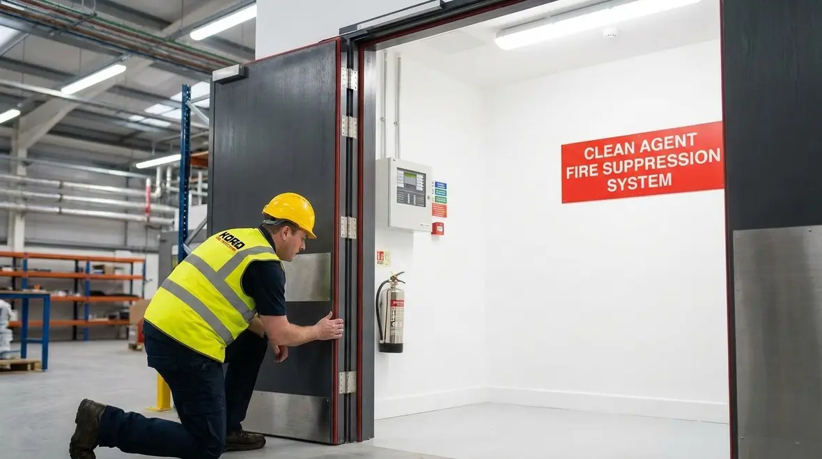 Clean agent enclosure opening protection around doors and penetrations