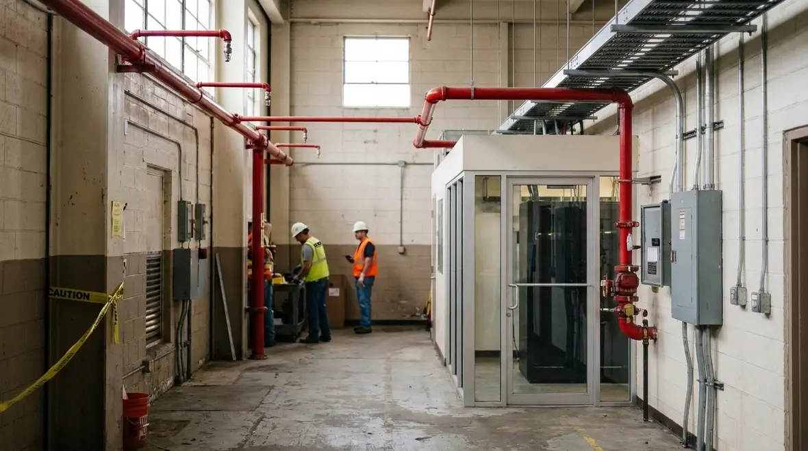 Kord Fire Protection clean agent piping installation and system support