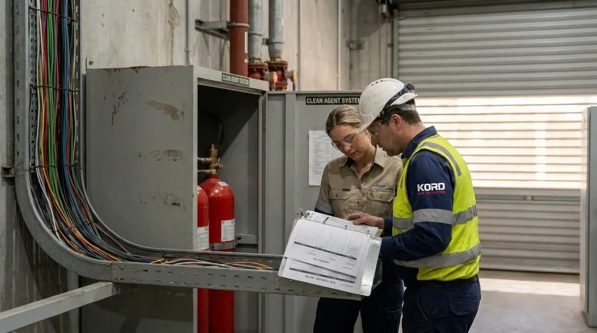 Room integrity and system testing after clean agent discharge