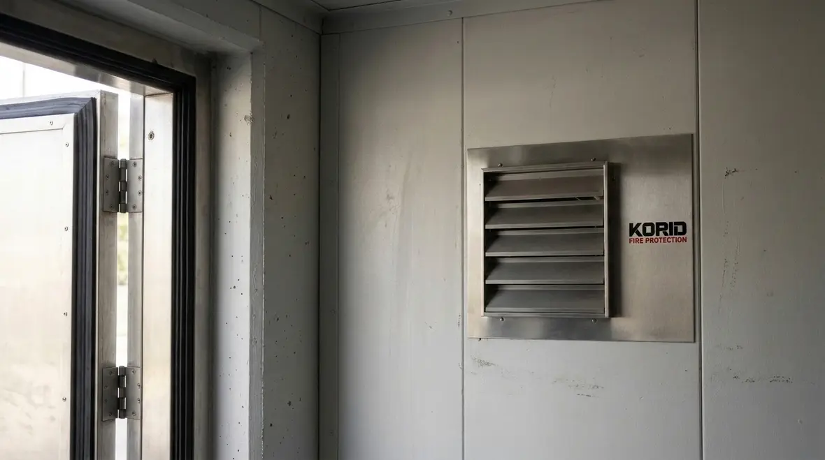 Engineered pressure vent design for clean agent fire suppression room