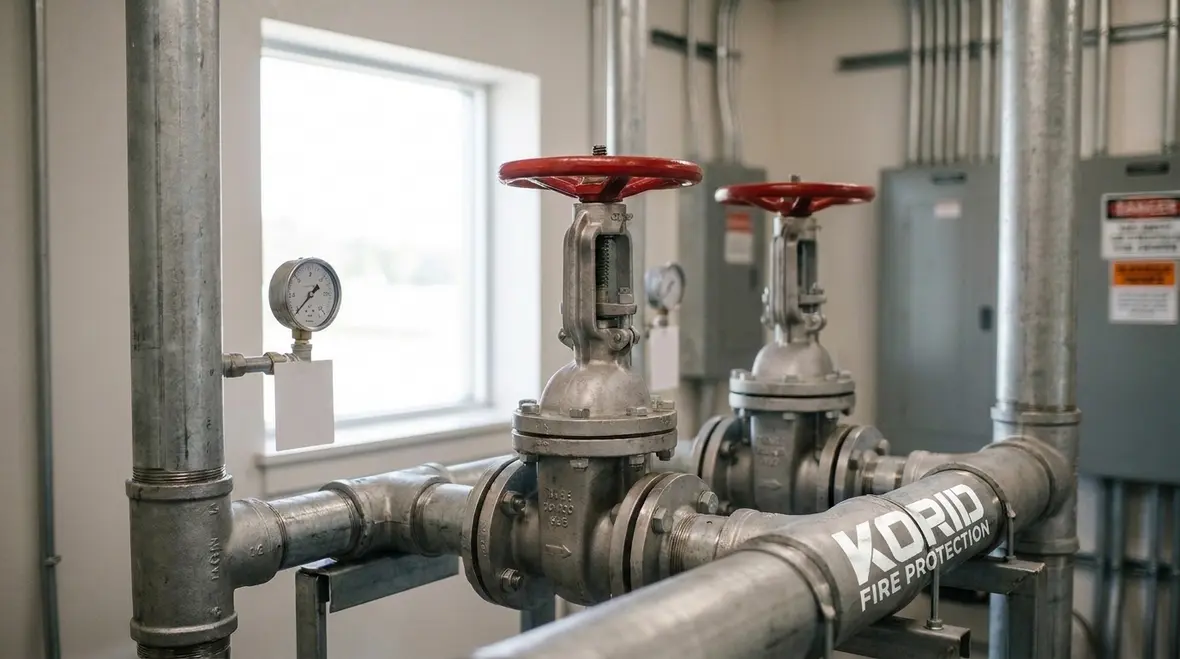 Common components and piping connections inspection in water based fire protection system