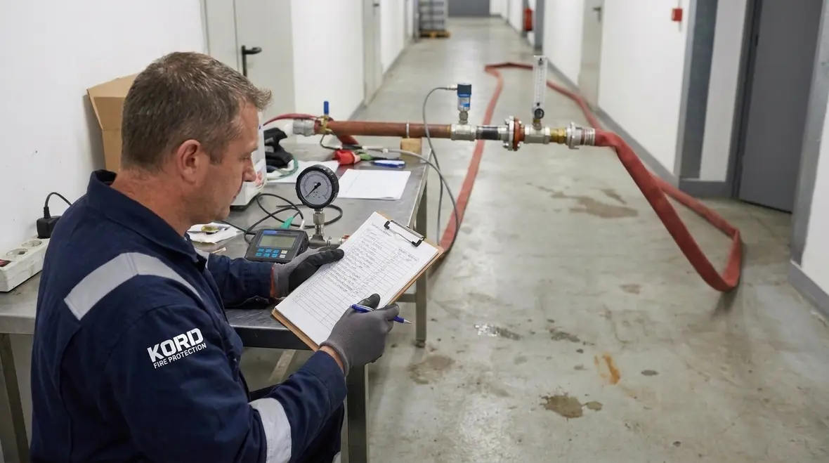 Fire pump flow test planning and data recording process