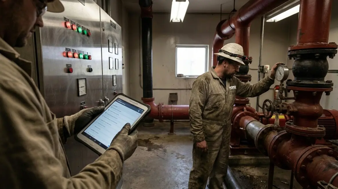 Kord Fire Protection technician restoring fire protection systems after shutdown