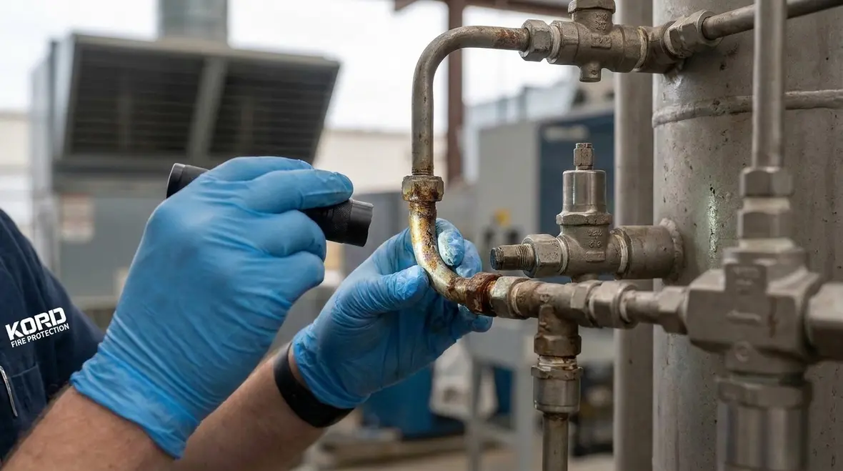Corrosion control check during nitrogen generator and air compressor inspection