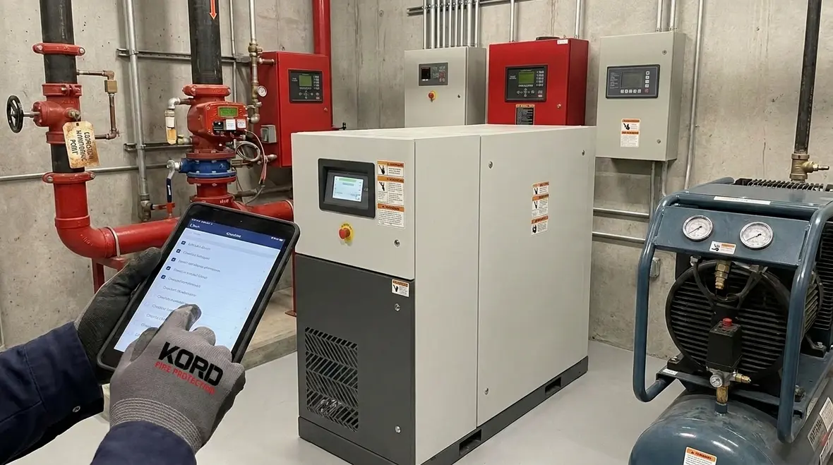 NFPA 25 nitrogen generator air compressor inspection