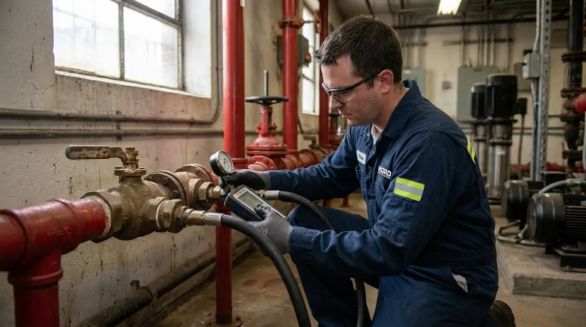 Fire protection valve inspection and identification checks