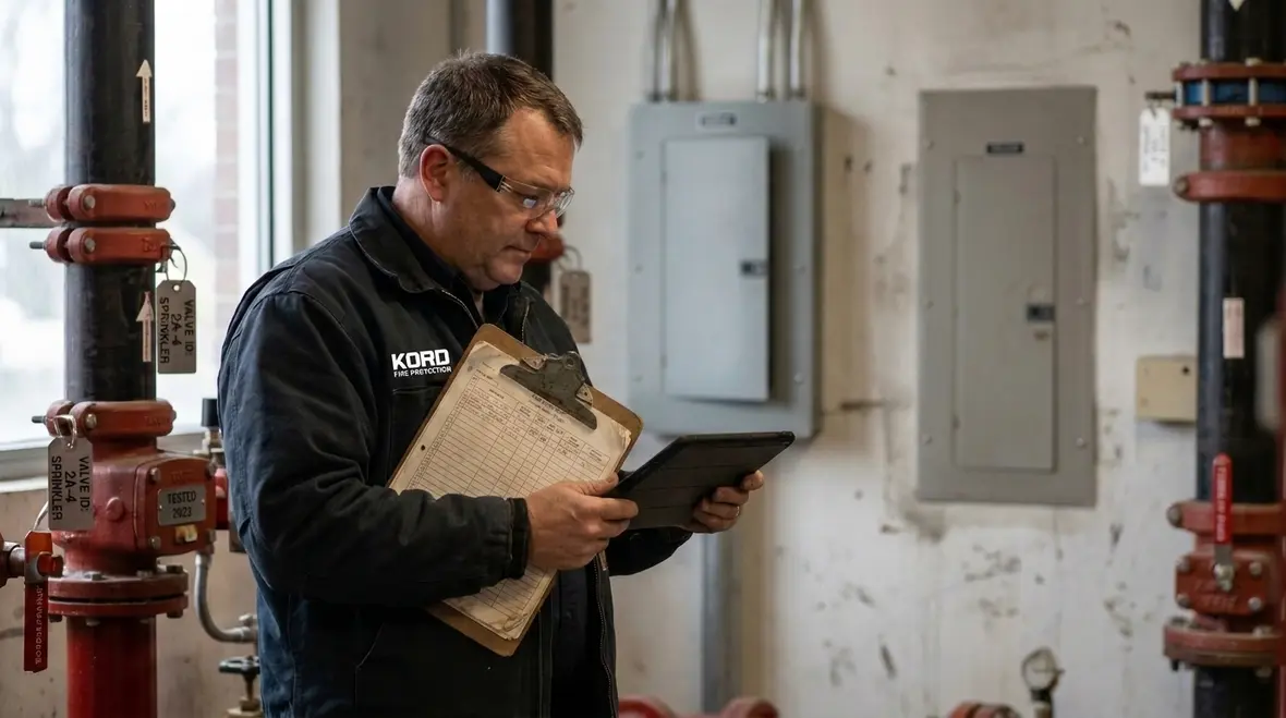 Maintenance actions for fire protection system valves