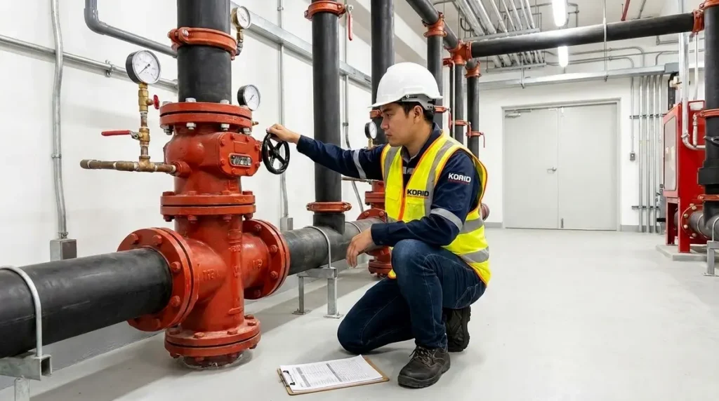 NFPA 25 system valve inspection testing