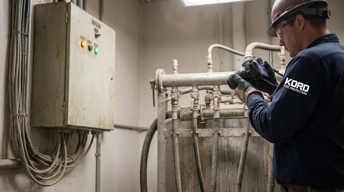 Water mist system testing setup and maintenance review