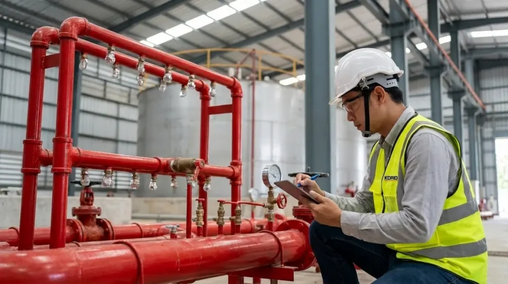 NFPA 25 water spray system inspection testing