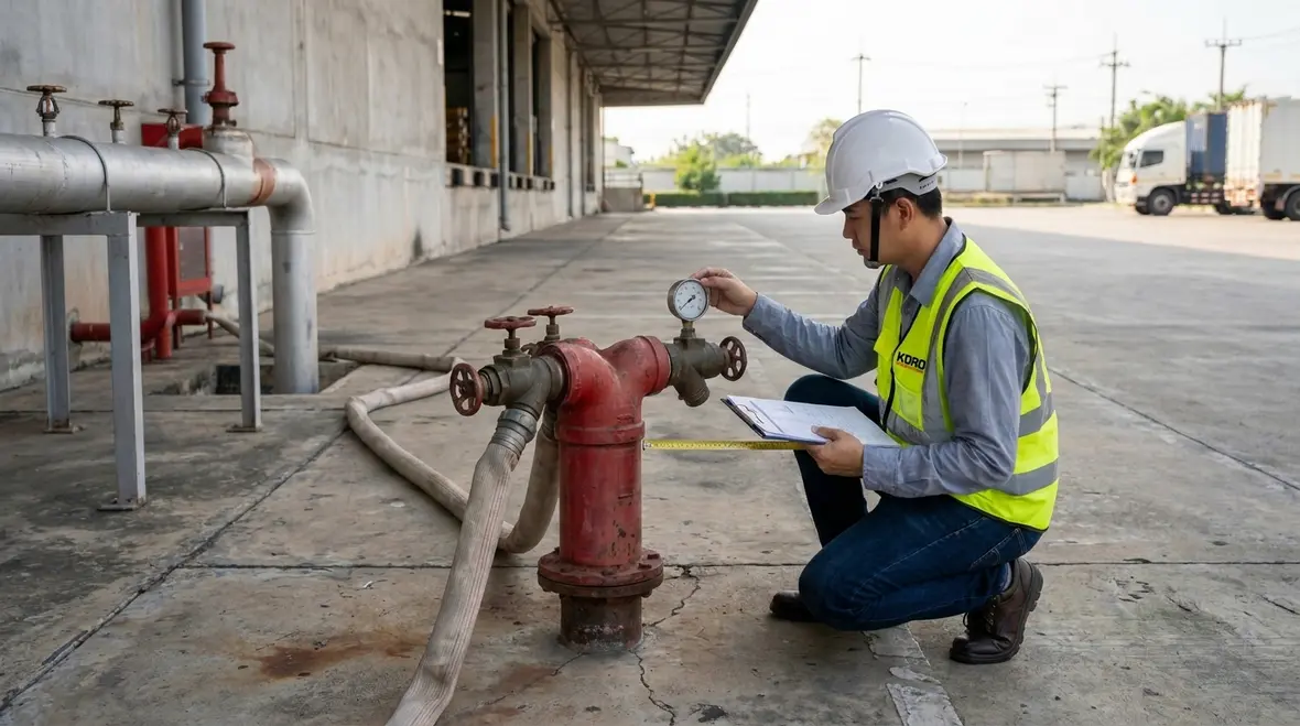 Inspection of valves gauges and fire protection water supply equipment