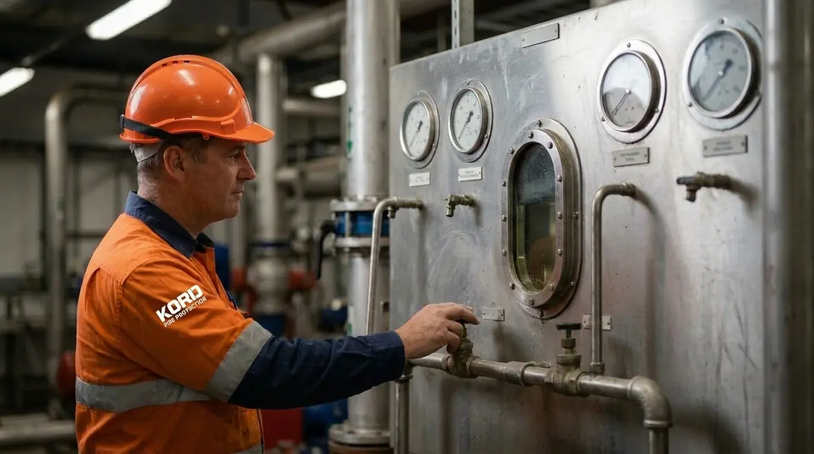 NFPA 25 water supply status inspection components on a fire protection system