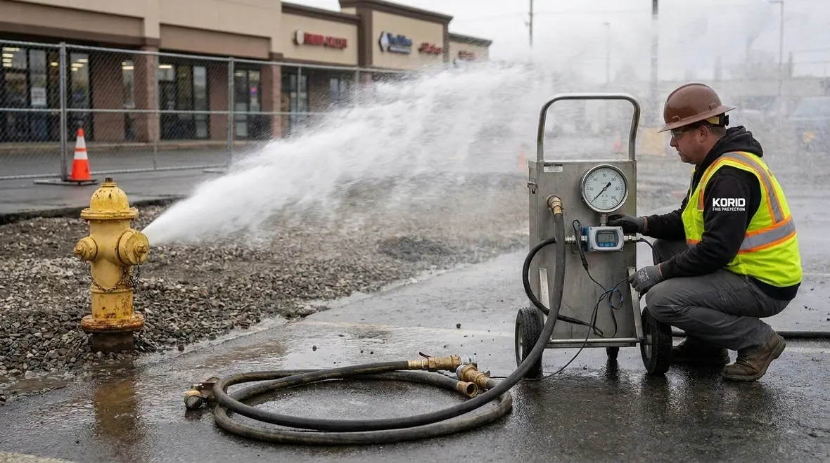 Fire hydrant pressure testing and reporting example
