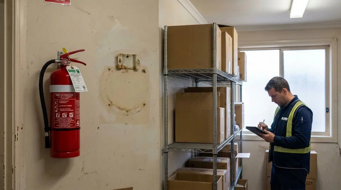 Obsolete fire extinguisher inspection on a commercial property
