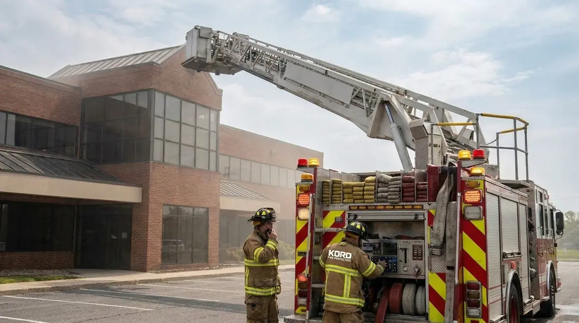 Commercial aerial apparatus equipment prepared for safe elevated operations