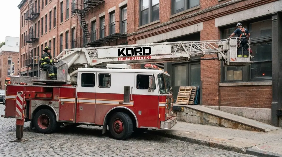 Fire apparatus aerial ladder stability and operator control setup