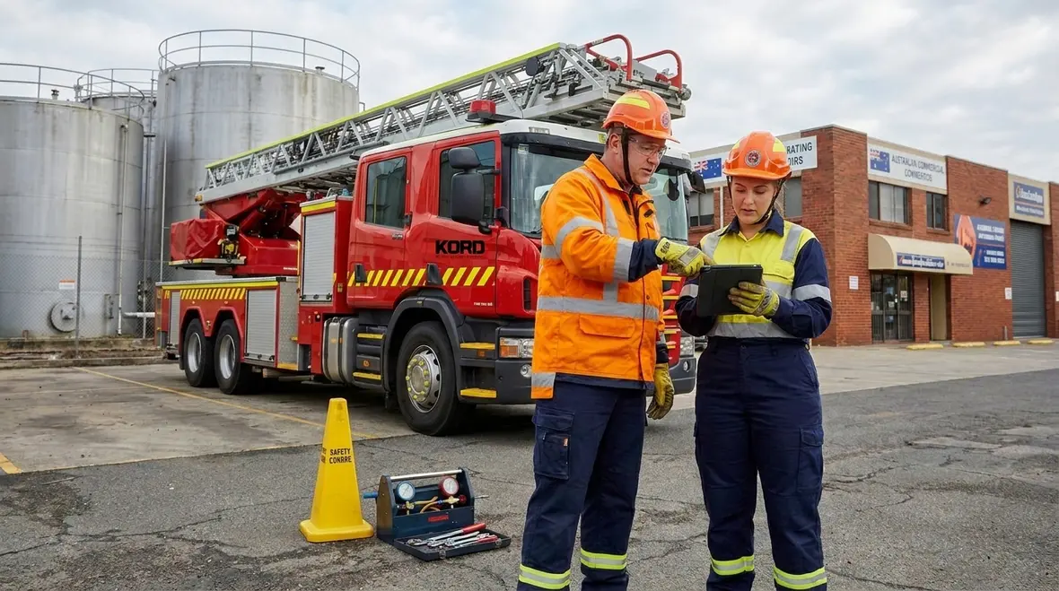 Commercial facility aerial ladder access planning and elevated response
