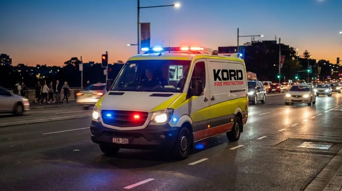 Automotive ambulance optical warning system with roof mounted emergency lights