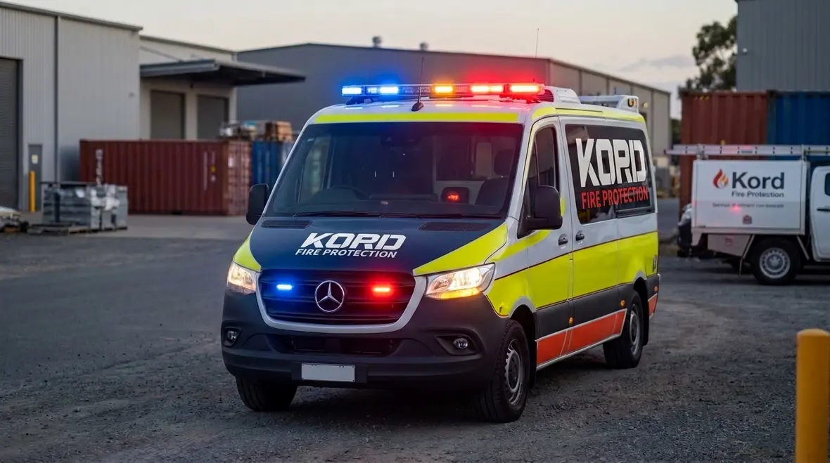 Ambulance emergency lights on response vehicle