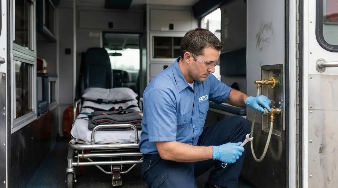 Secure ambulance medical gas cylinder storage and access points