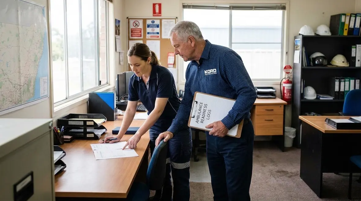 Site emergency readiness planning connecting ambulance response with fire protection systems