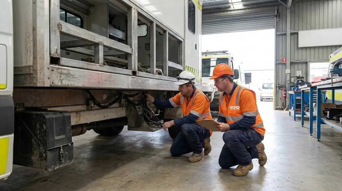 Remounted ambulance patient compartment safety inspection