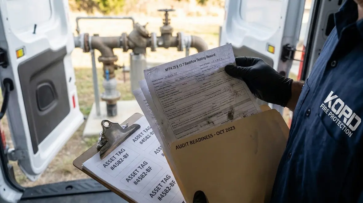 Commercial facility planning a shutdown for backflow prevention assembly testing