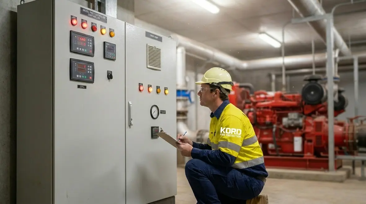 Diesel fire pump controller alarm signals and supervision overview