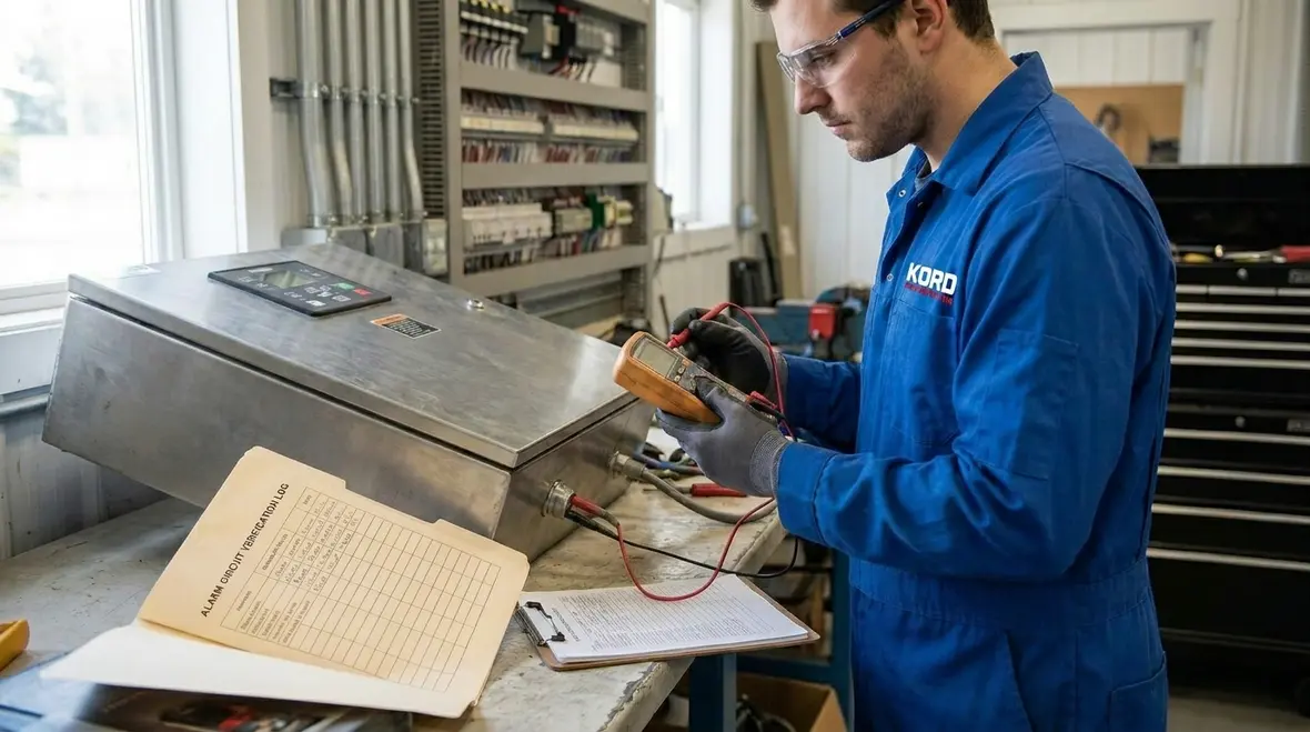 Diesel fire pump controller start failure and shutdown alarm conditions
