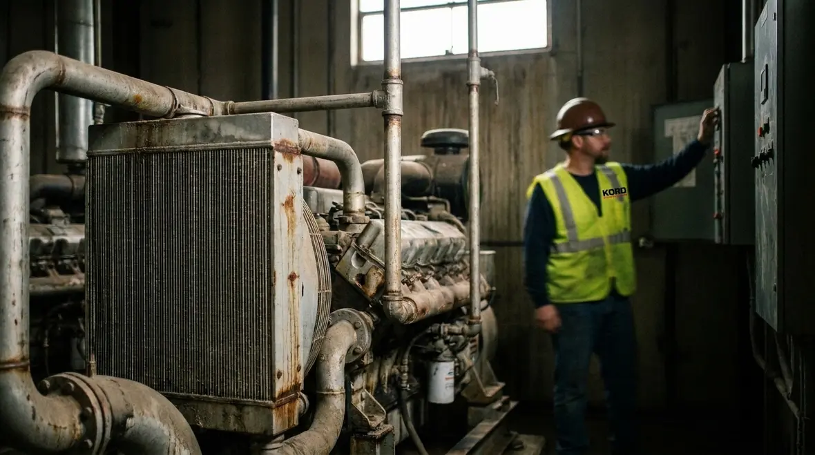 Engine cooling components on a diesel fire pump system