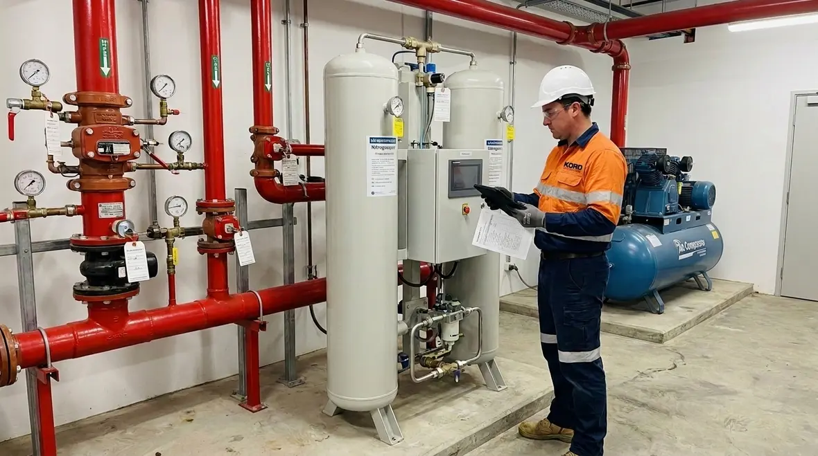 Dry sprinkler nitrogen generator inspection NFPA 25 hero image