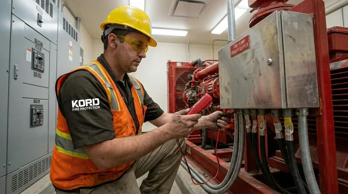 Electric drive fire pump room equipment