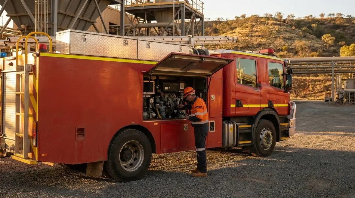 Fire apparatus engine system design layout and access requirements