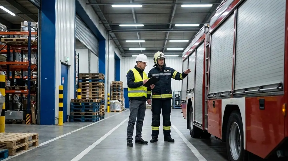 Commercial facility access planning for fire apparatus crew safety