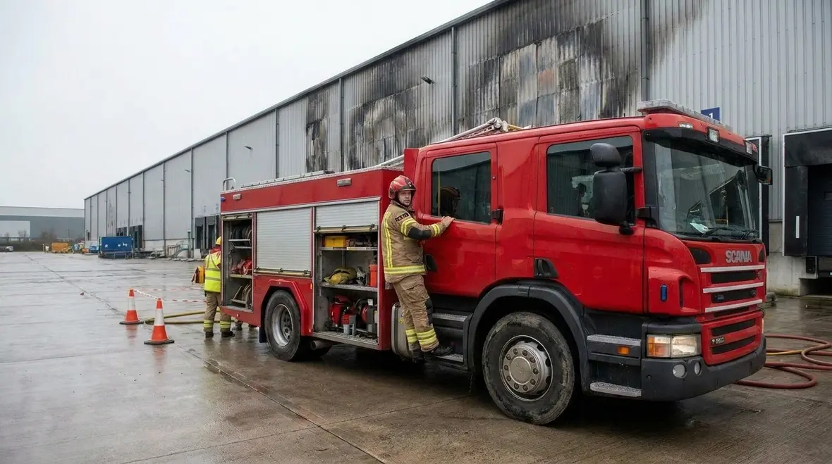 Fire apparatus operating safely on a commercial response scene