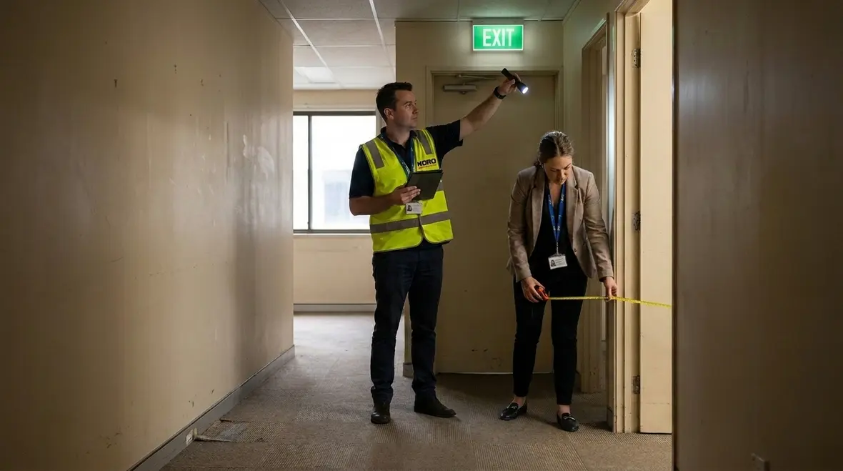 Applying fire code dimensions standards on site in Australia