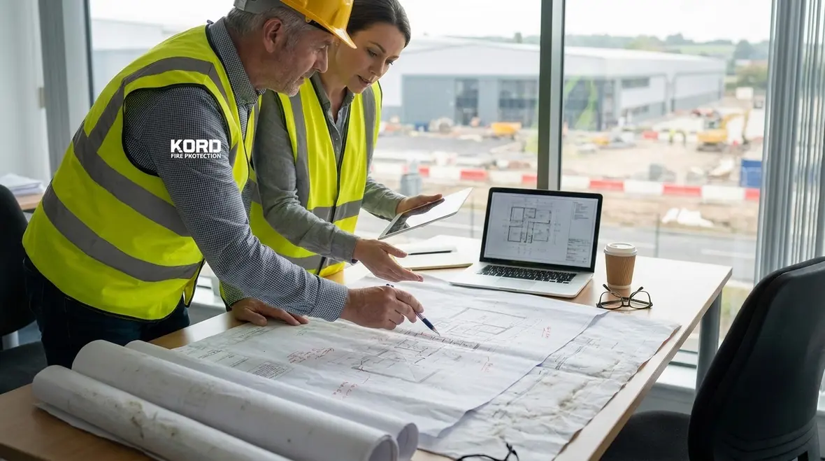 Fire code plan review documents for NFPA construction planning