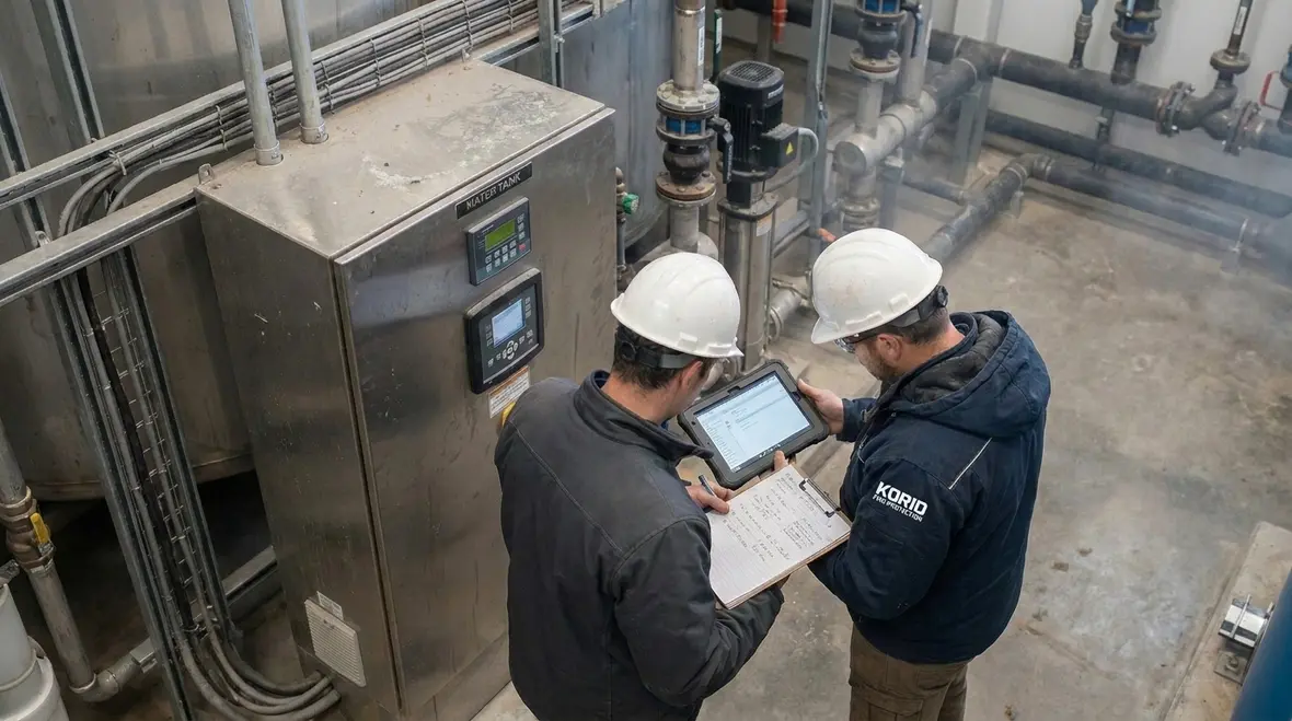 Testing fire protection water storage tank performance and control response