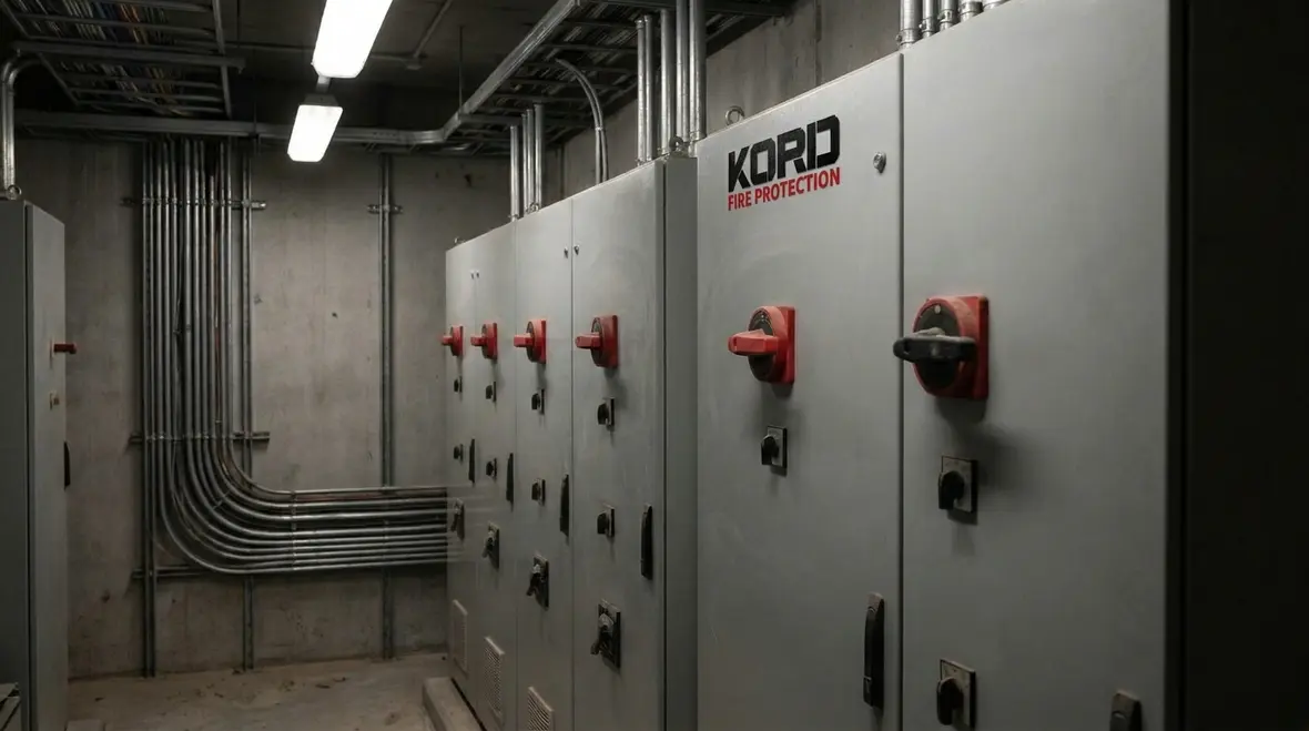 Fire pump disconnect and transfer switch equipment layout