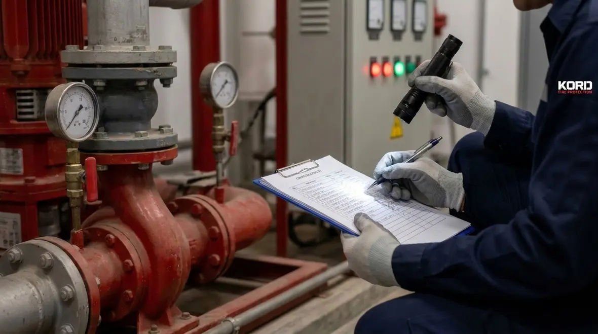 Fire pump controller and documentation used for NFPA 25 inspection tracking