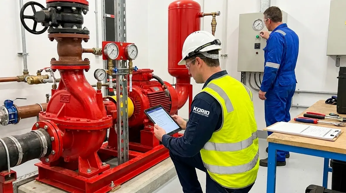 Fire pump inspection checklist tracking under NFPA 25