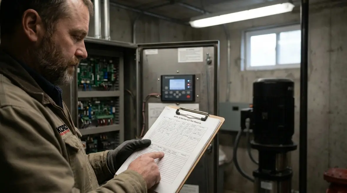 Manual and automatic fire pump operation checks during maintenance