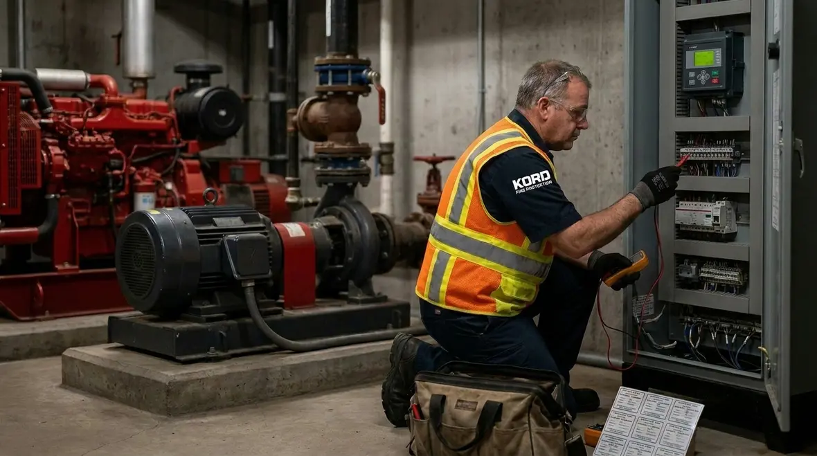 Fire pump controller and driver components for NFPA 20 definitions