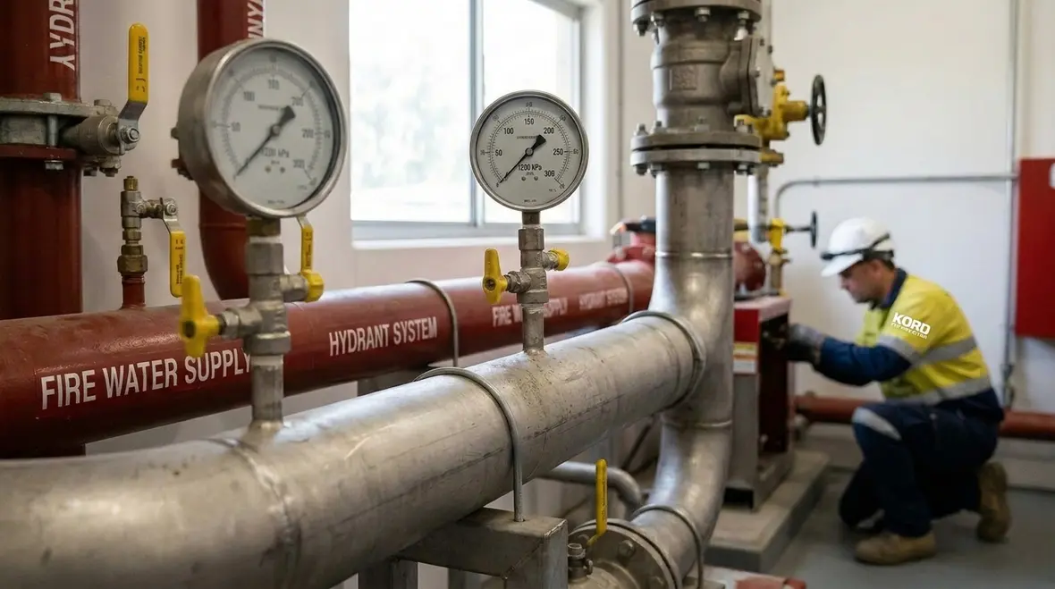 Fire pump water supply requirements layout and testing setup