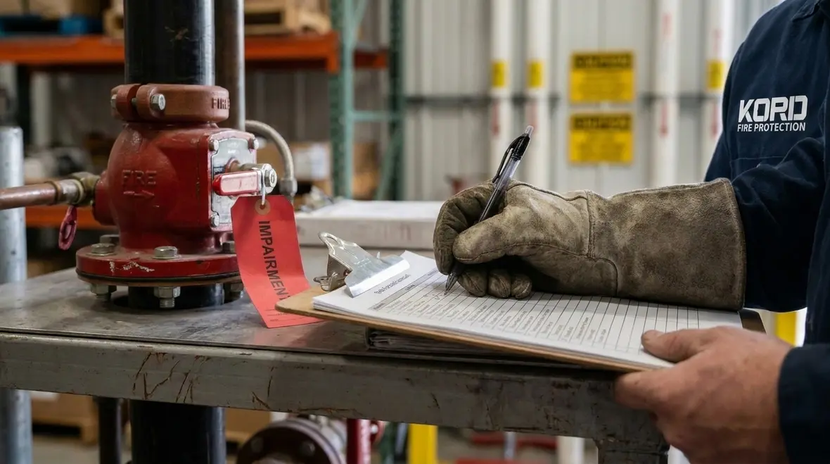 Fire sprinkler impairment shutdown planning and tagging process
