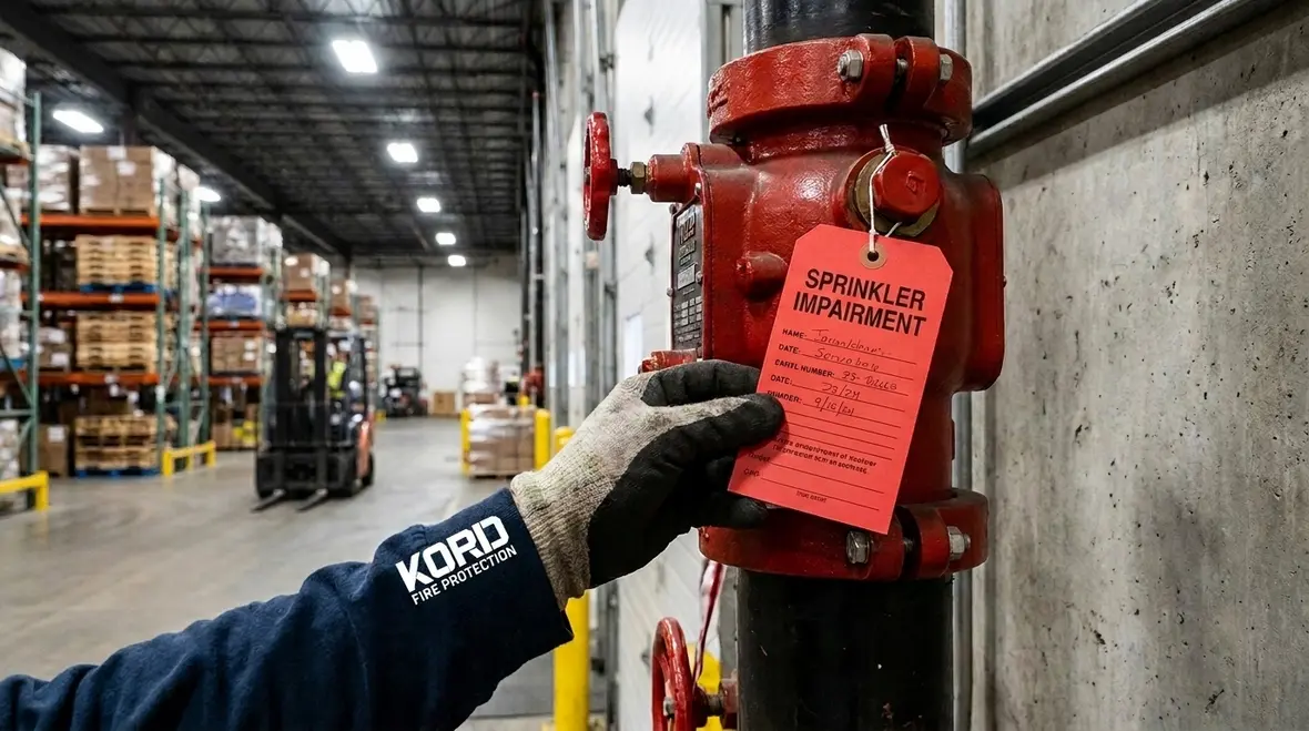 Fire sprinkler impairment tag system NFPA 25 hero image