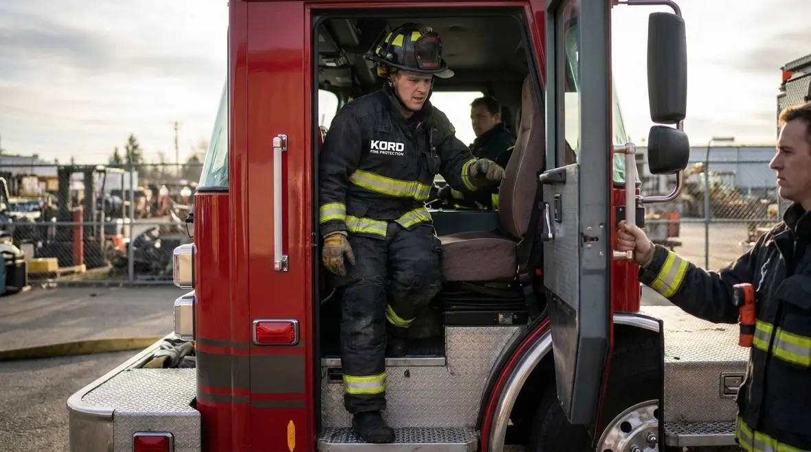 Crew safety focused fire truck cab interior design